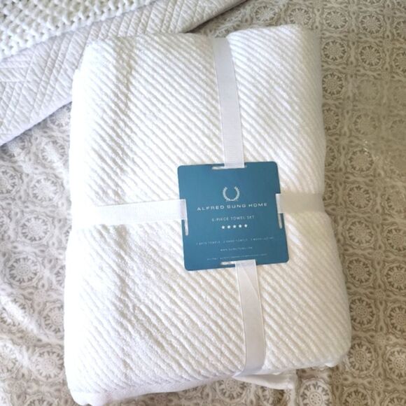 ALFRED SUNG towel 6 pieces set 2 bath 2 hand and 2 wash towels - Picture 10 of 15